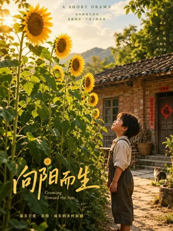 《老屋门前的向日葵》- 黄果短剧亲情治愈短剧封面 黄果短剧_友情万睡_甜宠日常短剧封面