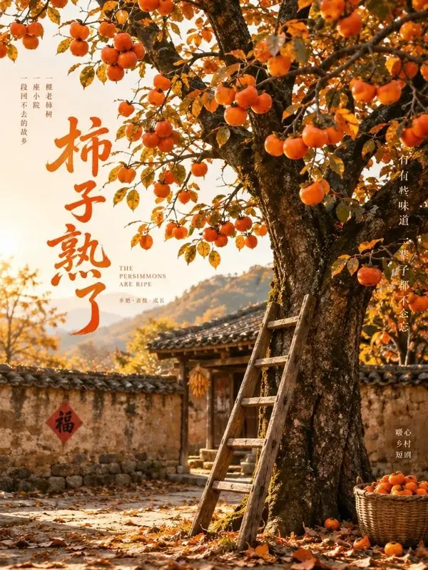 《柿子树下》- 黄果短剧年代记忆短剧封面 黄果短剧_私密视角_都市悬疑短剧封面