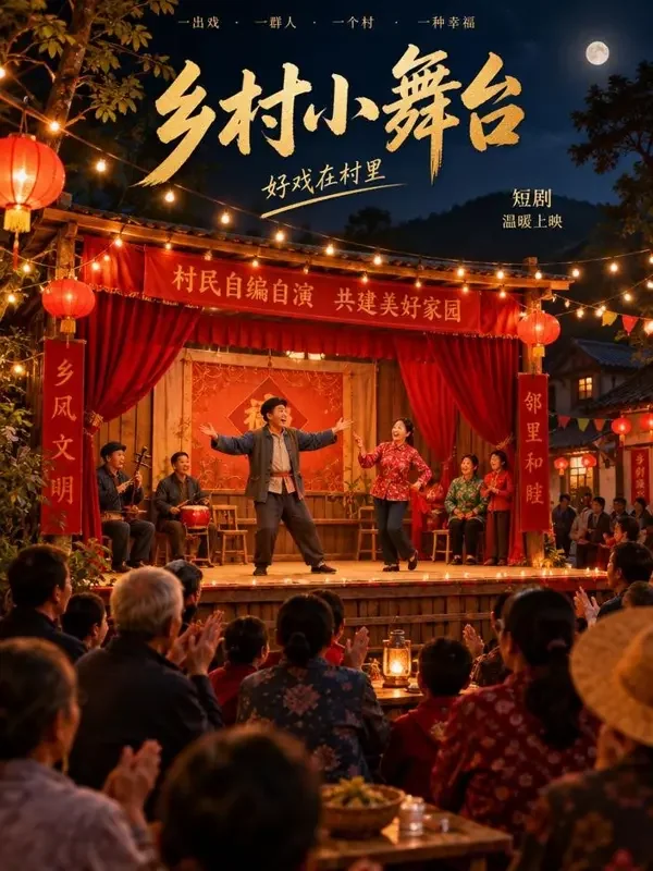 《村晚大舞台》- 黄果短剧生活喜剧短剧封面 黄果短剧_漂亮千姐姐_都市情感短剧封面