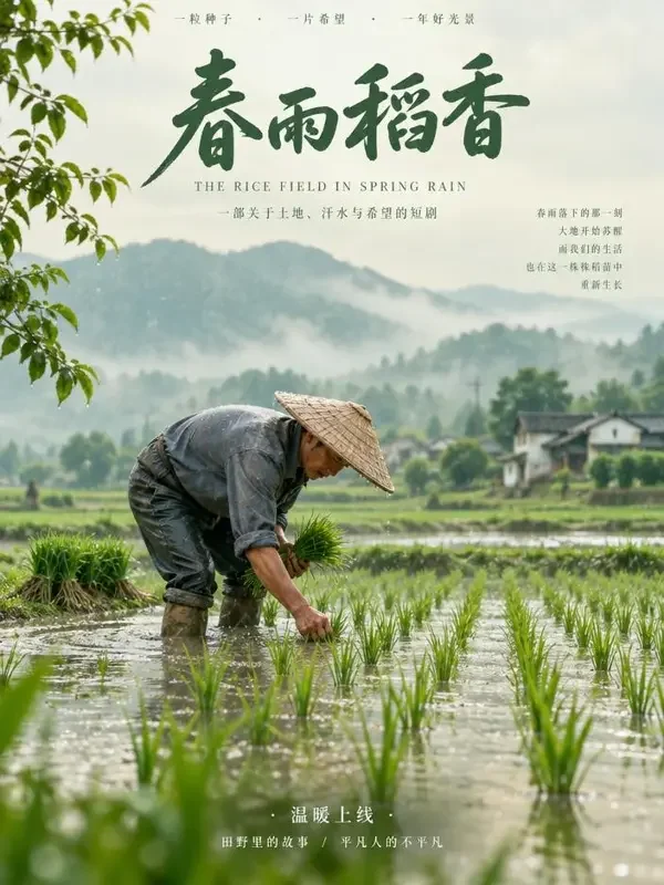 《春雨润田》- 黄果短剧乡村励志短剧封面 黄果短剧_田园生活·老屋檐_乡野治愈短剧封面